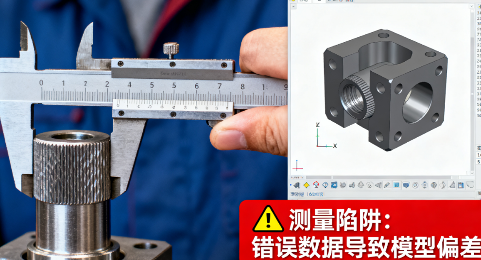 实物测绘到SolidWorks制图的逆向工程实战指南：避开97%从业者都会犯的测量陷阱