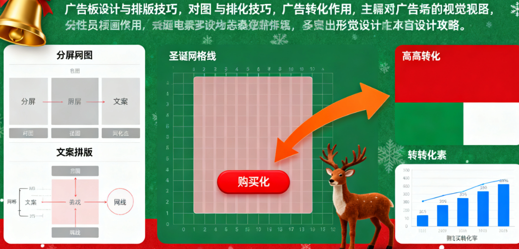 圣诞广告设计全攻略：构图法则 + 文案排版技巧，教你打造高转化视觉作品