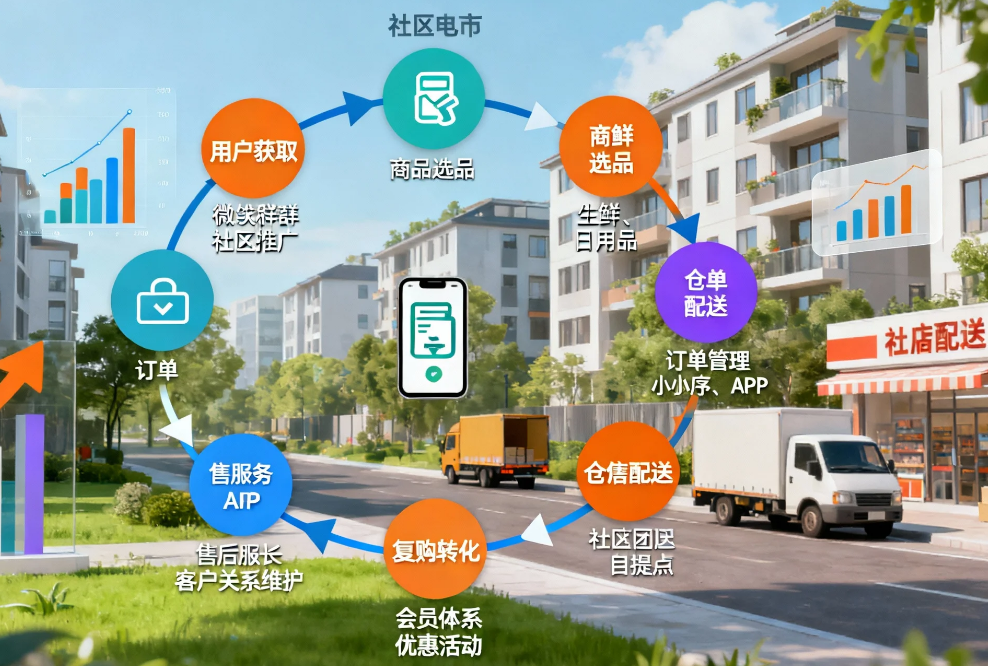 从零到规模化:一张图看懂社区电商的完整闭环