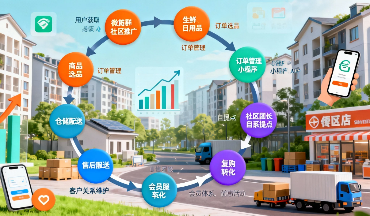 从零到规模化:一张图看懂社区电商的完整闭环