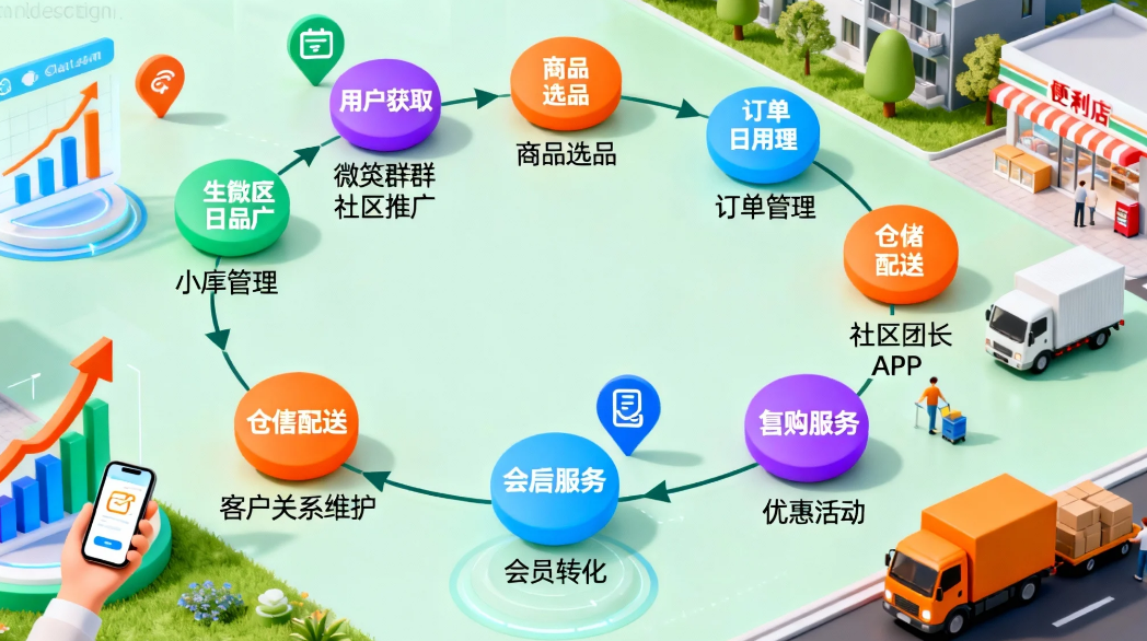 从零到规模化:一张图看懂社区电商的完整闭环