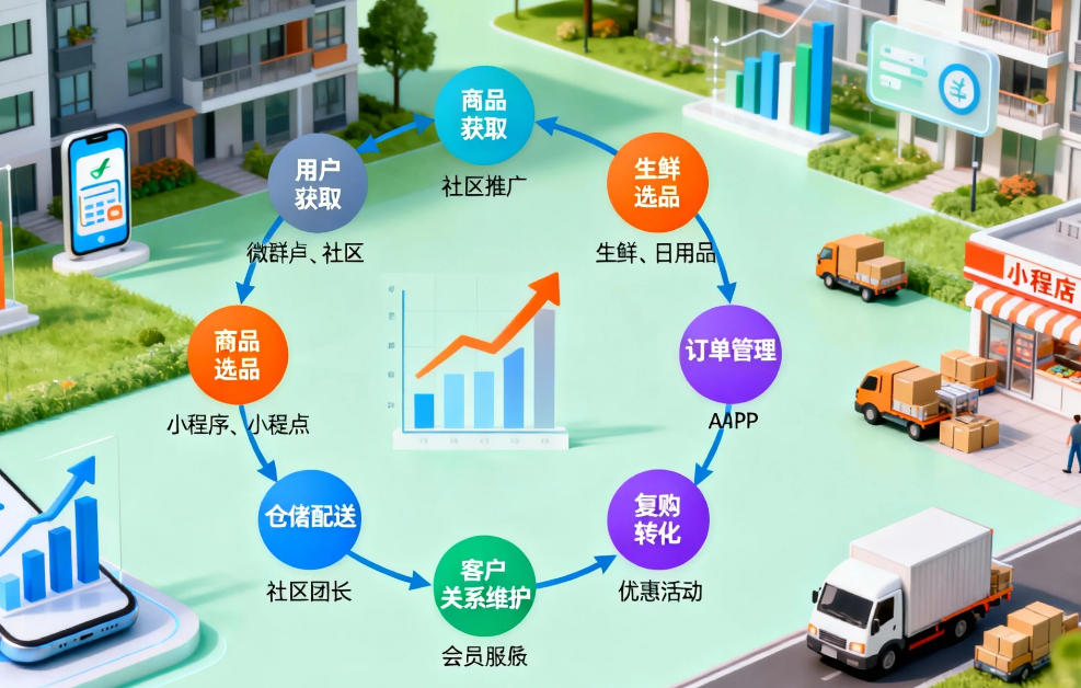 从零到规模化:一张图看懂社区电商的完整闭环