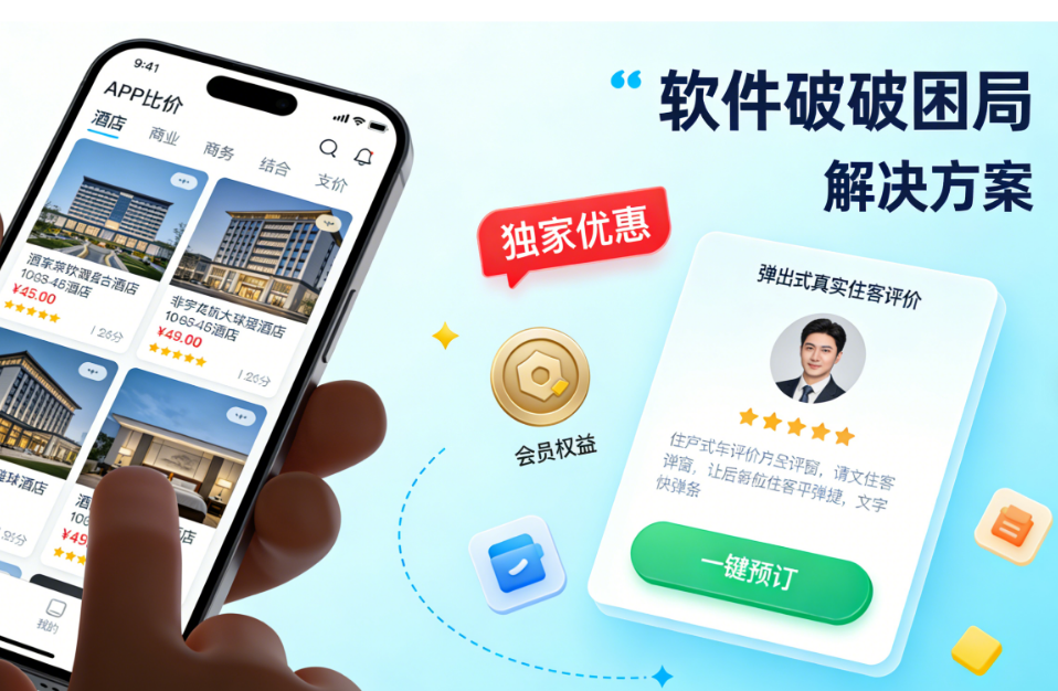 C端酒店在线预订软件产品研发策划：如何破解“用户只比价不预订”的核心困局？