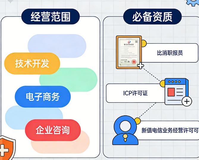 电商/科技/服务公司注册终极指南:经营范围怎么写?哪些资质必须有?