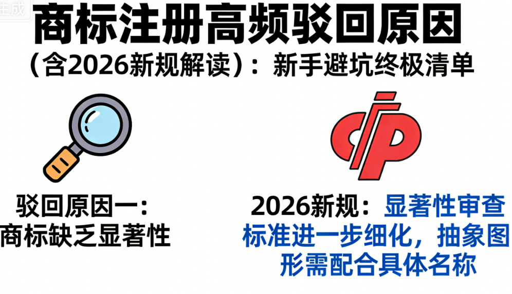 5个商标注册高频驳回原因(含2026新规解读):新手避坑终极清单