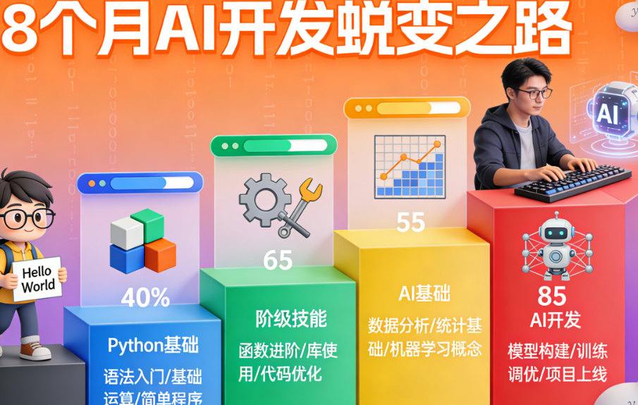 Python学到什么程度可以学AI?我用8个月从零到AI开发的真实路径告诉你