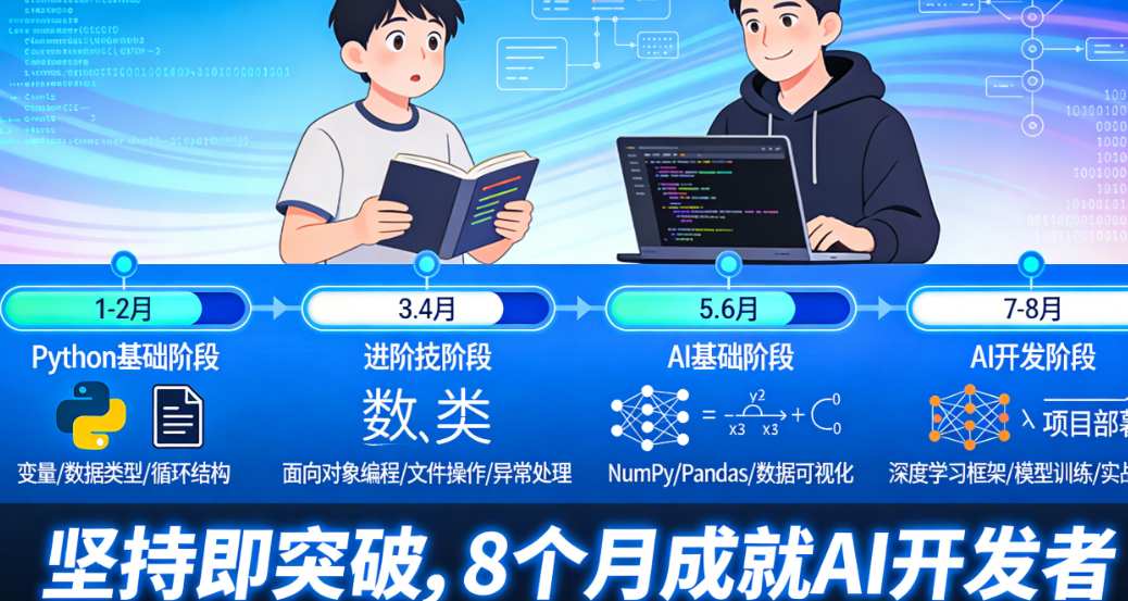 Python学到什么程度可以学AI?我用8个月从零到AI开发的真实路径告诉你