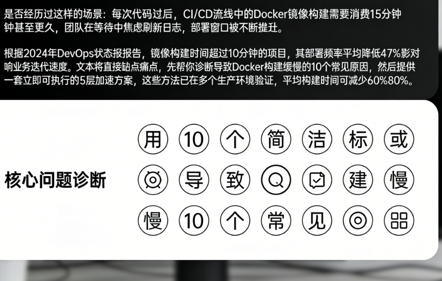 Docker构建镜像慢怎么办?10个原因与5个加速方案