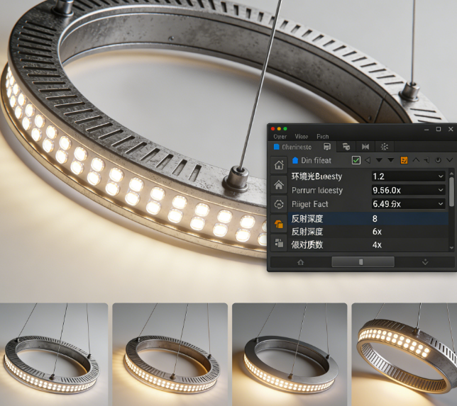 效果图缺乏高级感？如何破解环形吊灯SU模型渲染难题