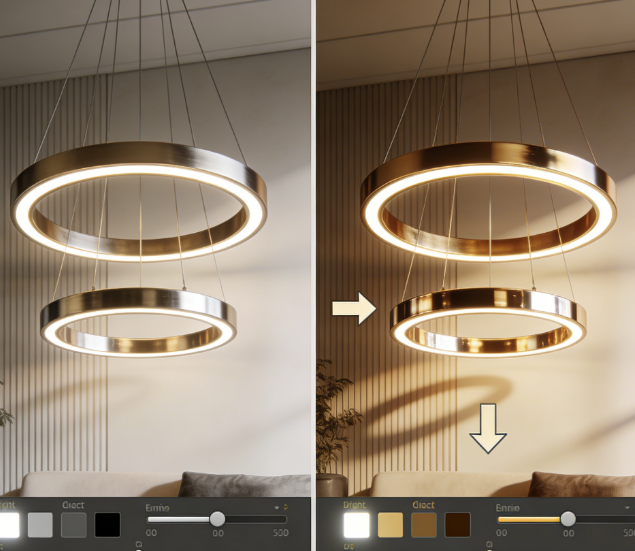 效果图缺乏高级感？如何破解环形吊灯SU模型渲染难题