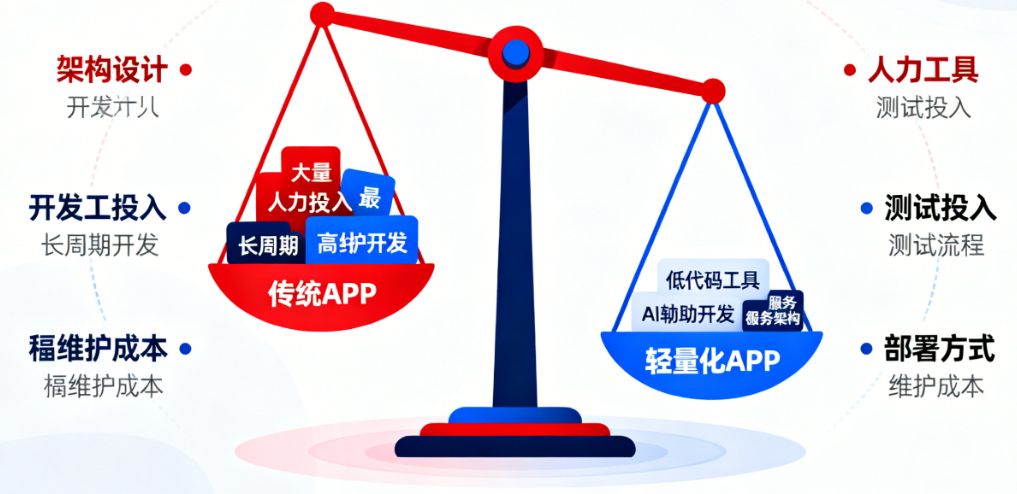 传统VS轻量化APP:开发成本节省50%以上的6个关键差异点