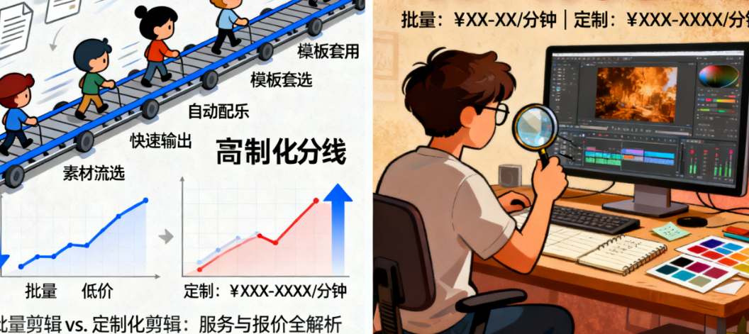 批量剪辑 vs. 定制化剪辑：服务与报价全解析，教你如何聪明花钱