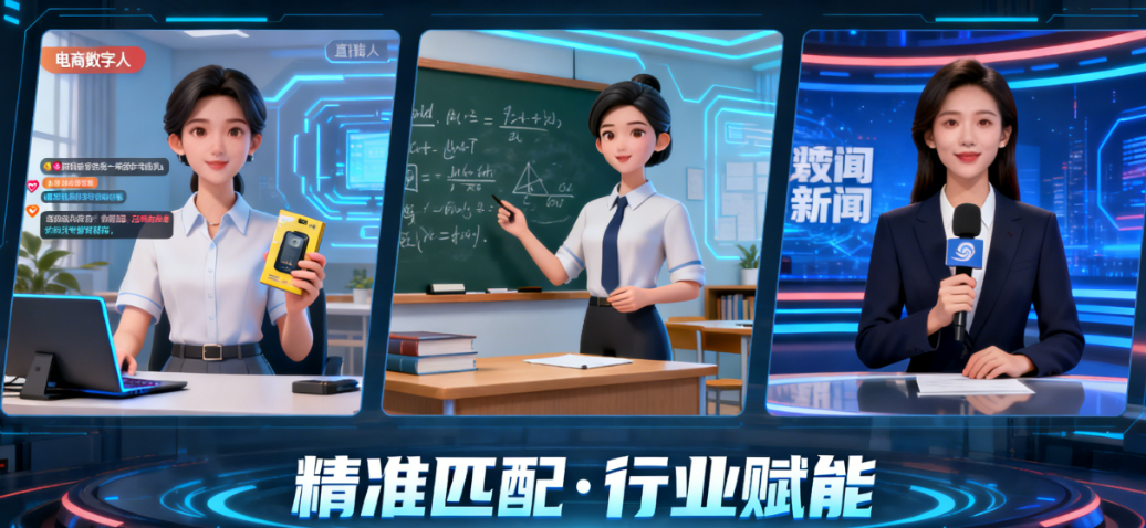 行业数字人适配指南:电商、培训、新闻…对号入座选对你的“虚拟王牌”