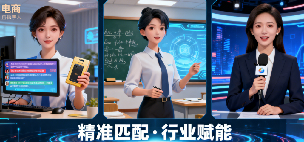 行业数字人适配指南:电商、培训、新闻…对号入座选对你的“虚拟王牌”