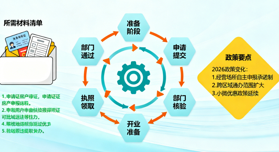 个体工商户注册2026终极指南：从起名、地址、经营范围到领照，四大要点一步到位避坑攻略