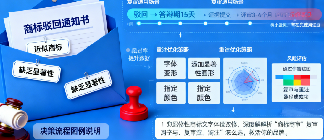 商标被驳回了?别慌!深度解析“复审”与“重注”怎么选,救活你的品牌