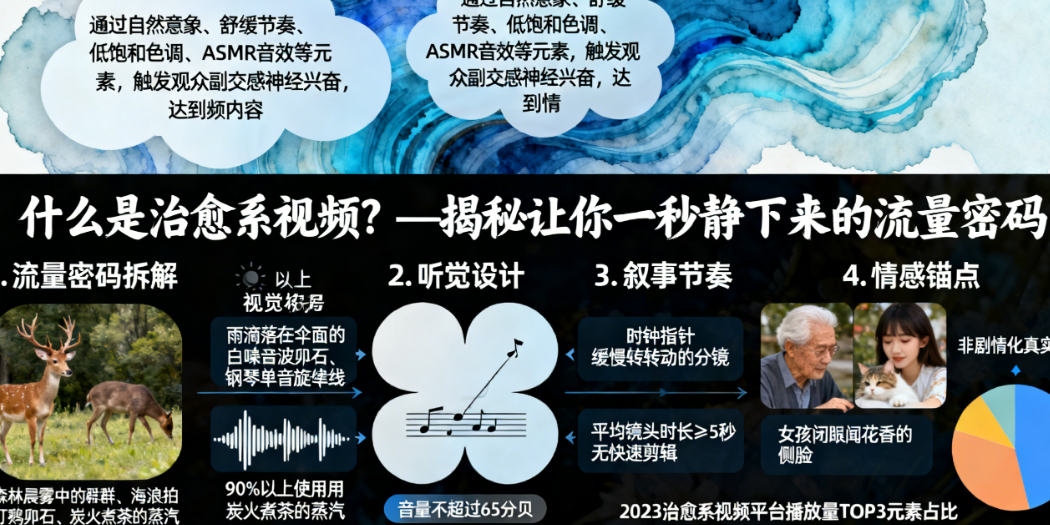 什么是治愈系视频？具体有哪些类型？——揭秘让你一秒静下来的流量密码
