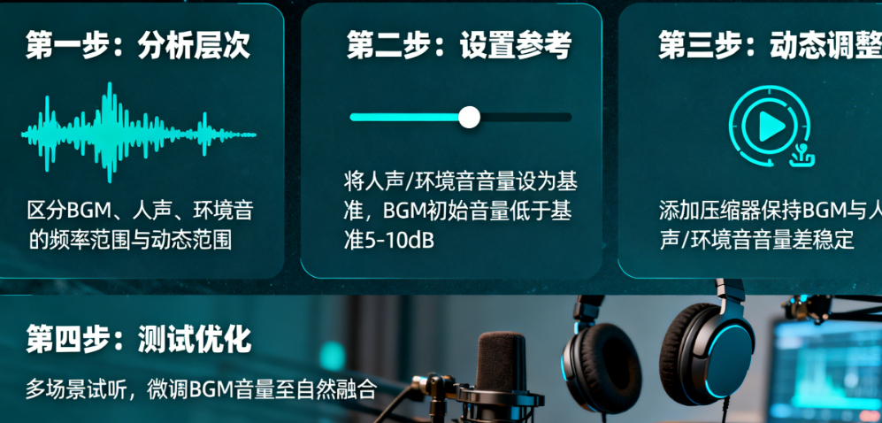 如何让BGM的音量完美匹配人声/环境音?音量闪避与关键帧调节终极指南