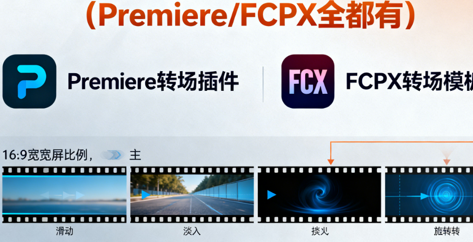 效率翻倍!私藏级转场插件/模板大公开(Premiere/FCPX全都有)