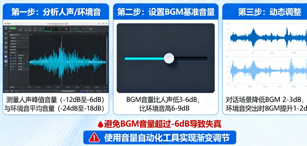 如何让BGM的音量完美匹配人声/环境音?音量闪避与关键帧调节终极指南