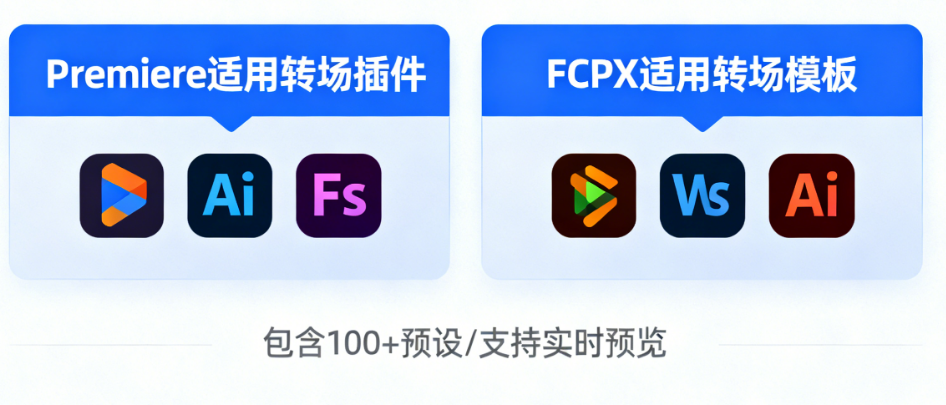 效率翻倍!私藏级转场插件/模板大公开(Premiere/FCPX全都有)