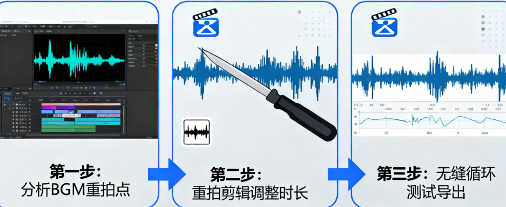 BGM时长不对怎么办?三步掌握「重拍剪辑」与「无缝循环」核心技巧