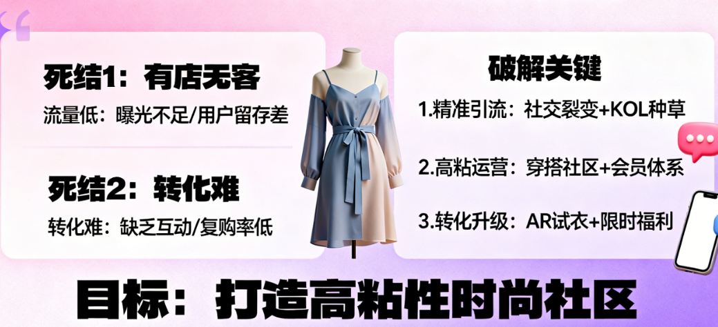 你的服装小程序还在“有店无客”？破解流量低、转化难的三大死结，打造高粘性时尚社区