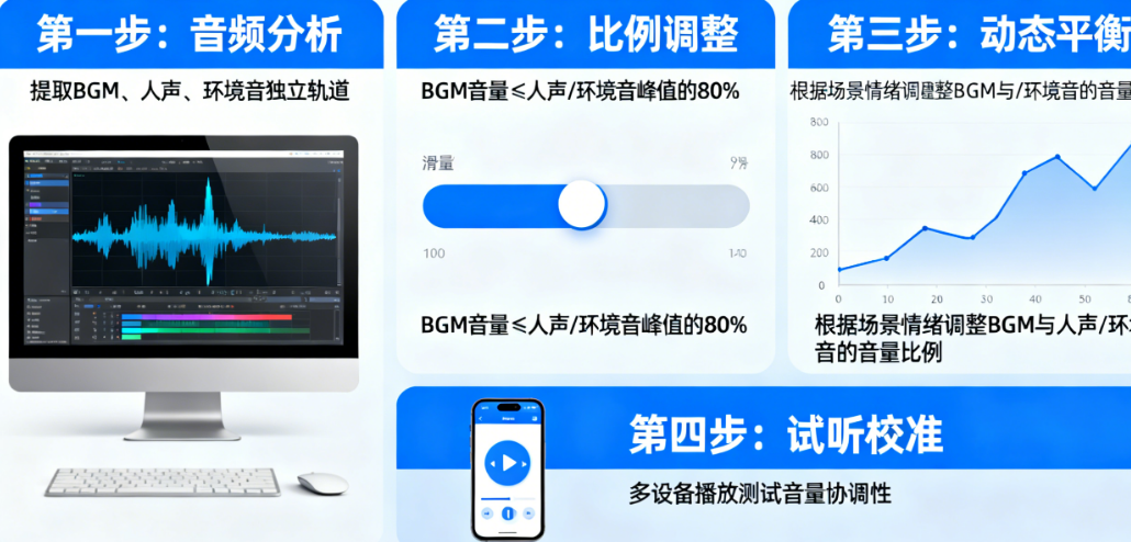 如何让BGM的音量完美匹配人声/环境音?音量闪避与关键帧调节终极指南