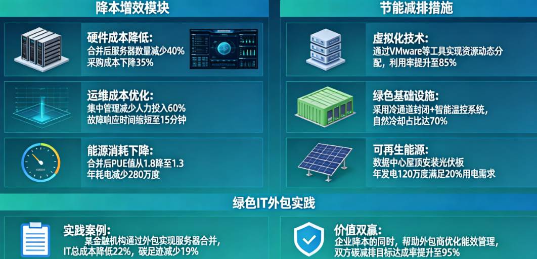 服务器合并如何实现降本增效？如何同步完成节能减排？——绿色IT外包的实践与价值双赢