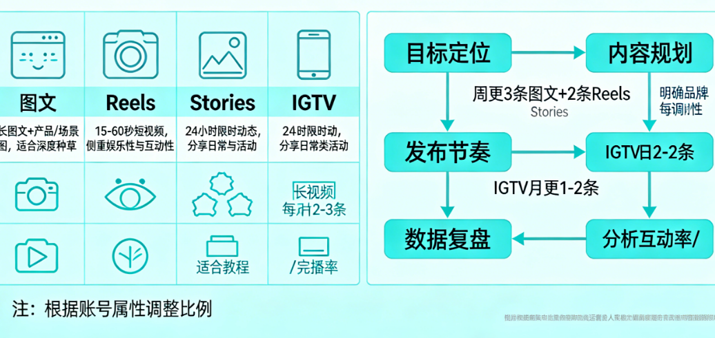 图文、Reels、Stories、IGTV——Instagram内容矩阵怎么搭?