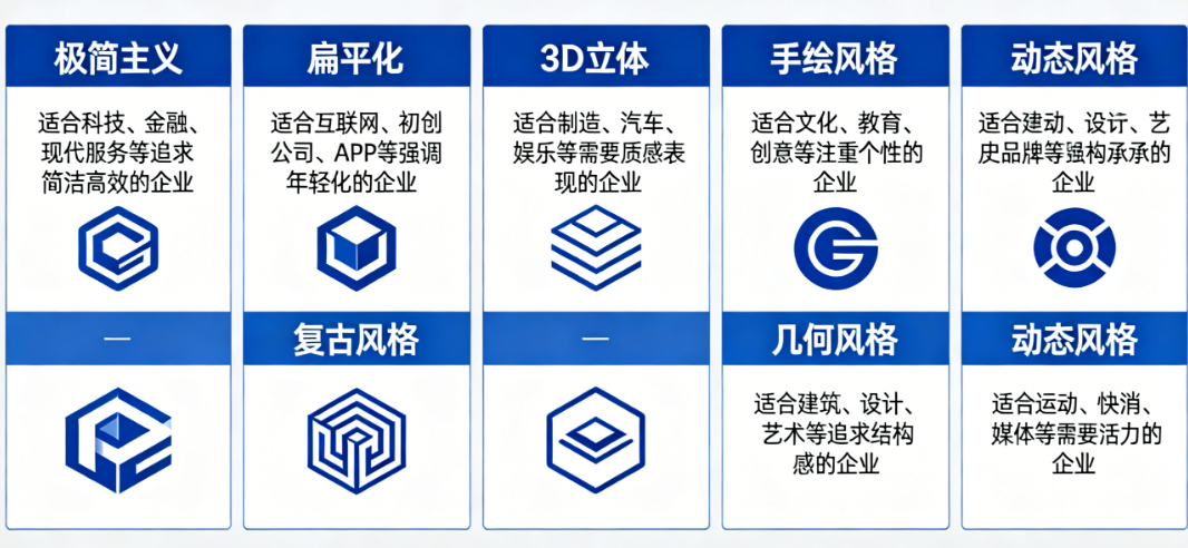 公司logo风格选择指南：7种主流风格，分别适合什么企业？