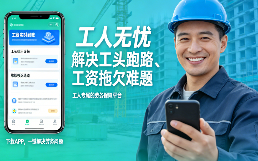 工头跑路、工资被拖？这样的劳务APP才是工人想要的