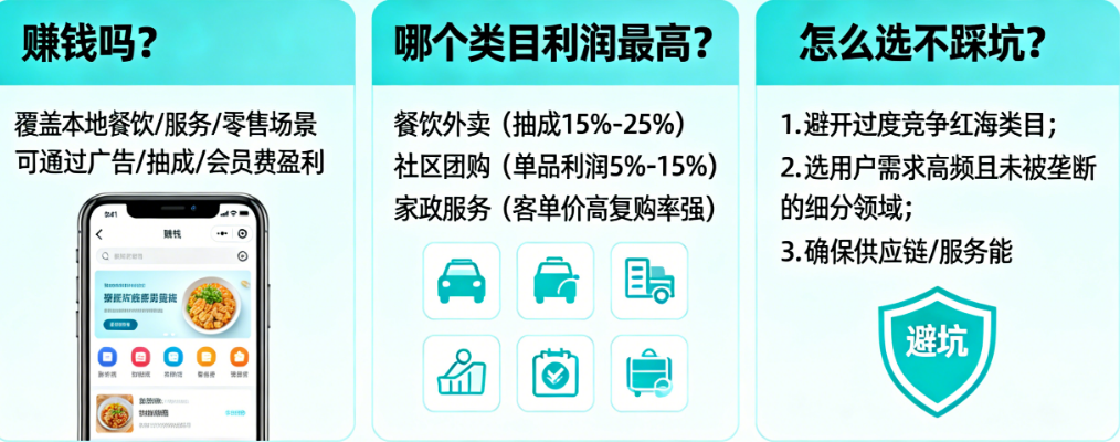 本地生活小程序赚钱吗？哪个类目利润最高？怎么选不踩坑？一篇给你答案