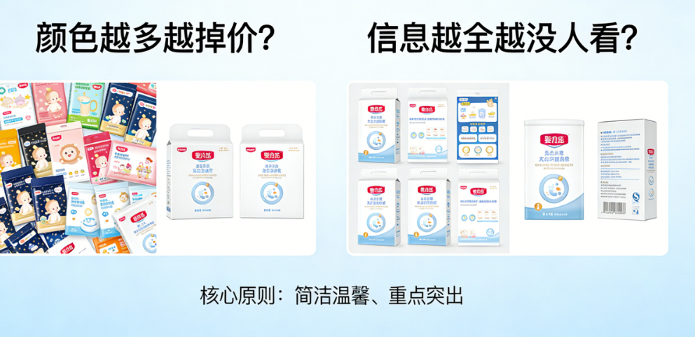 婴儿包装设计避坑指南：颜色越多越掉价？信息越全越没人看？