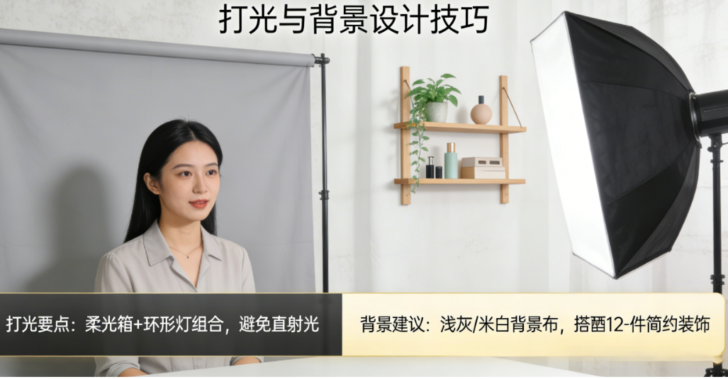 别让廉价感毁了你的产品!低成本直播间的高级感打光与背景设计