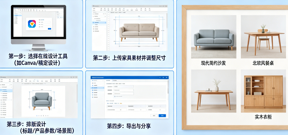 不会PS、没预算找设计公司?手把手教你用在线工具做出媲美专业级的家具产品册