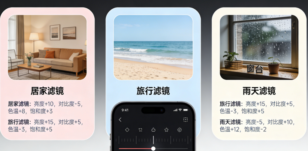 手机也能调！3套治愈系滤镜参数（居家/旅行/雨天全场景覆盖）