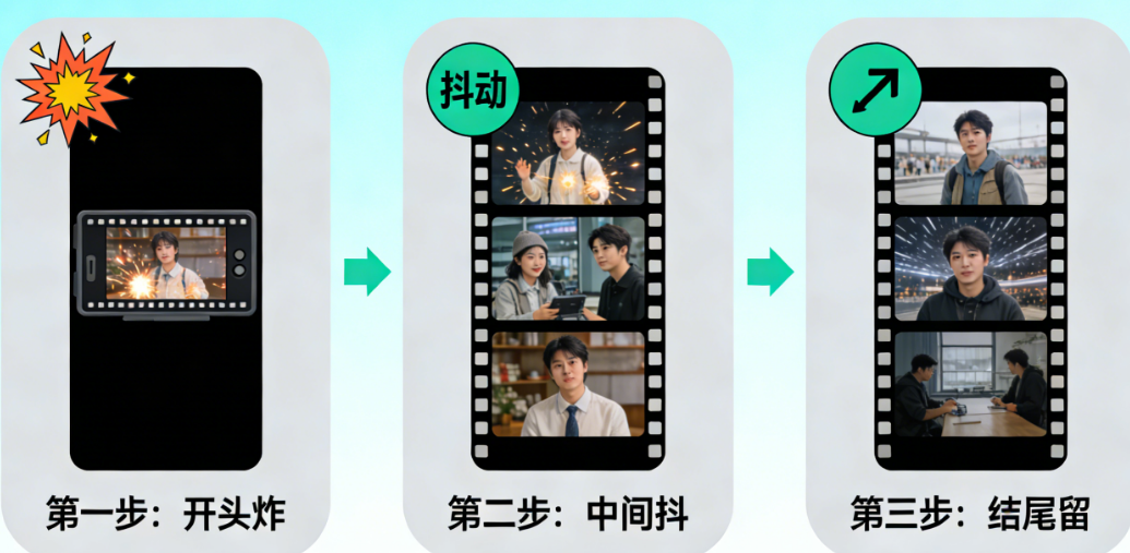 3分钟短视频节奏设计三步法：开头炸、中间抖、结尾留