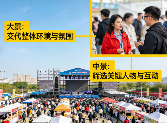 活动现场人多杂乱怎么拍出故事感？从大景交代、中景筛选到特写点睛的分层拍摄法