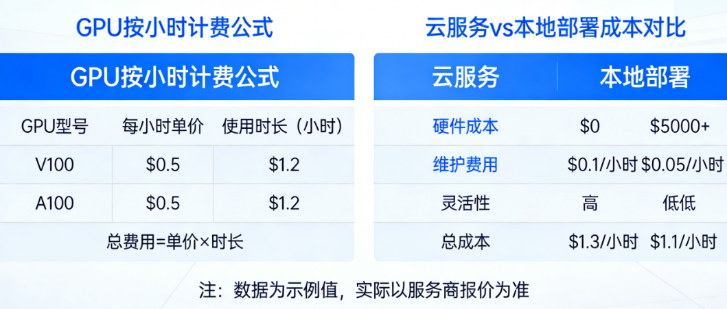 彻底搞懂微调预算:GPU按小时计费怎么算?云服务与本地部署哪个更省钱?