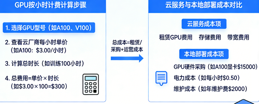 彻底搞懂微调预算:GPU按小时计费怎么算?云服务与本地部署哪个更省钱?