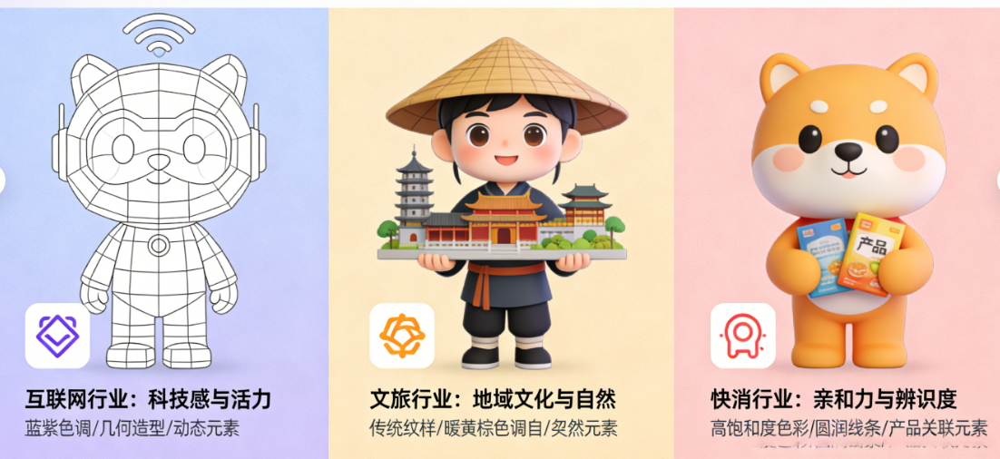 不同行业怎么设计不同感觉的吉祥物?从互联网、文旅到快消,行业属性驱动的设计心法