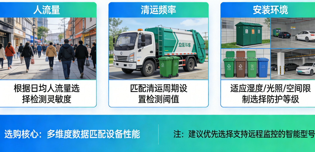 社区垃圾桶满溢检测器怎么选?人流量、清运频率、安装环境,一个都不能少