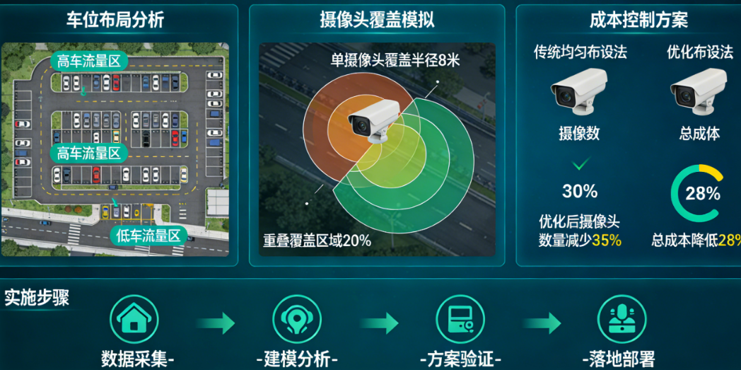 用最少摄像头覆盖最多车位:基于车位布局的监控密度优化与成本控制策略
