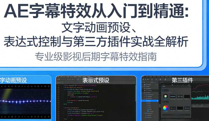 AE字幕特效从入门到精通:文字动画预设、表达式控制与第三方插件实战全解析