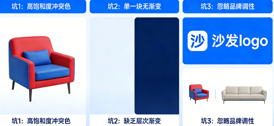色彩配错了,再好的造型也显廉价?沙发logo配色最容易翻车的3个坑