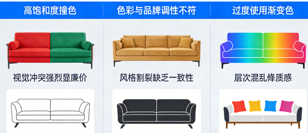 色彩配错了,再好的造型也显廉价?沙发logo配色最容易翻车的3个坑