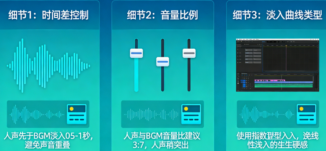 人声与BGM的淡入如何配合？这3个细节决定专业度