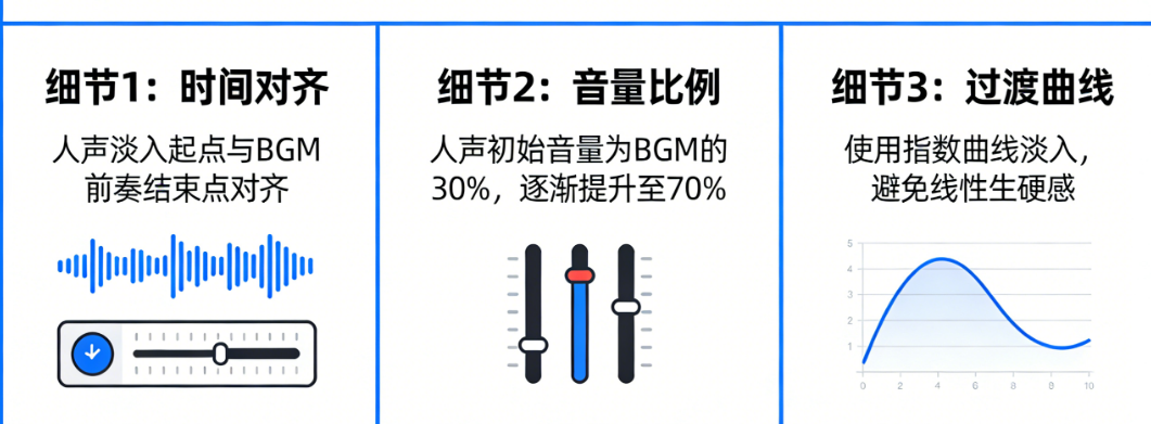人声与BGM的淡入如何配合？这3个细节决定专业度