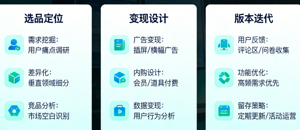 iOS小应用怎么开发才能长期赚钱？从选品定位、变现设计到版本迭代的深度策略
